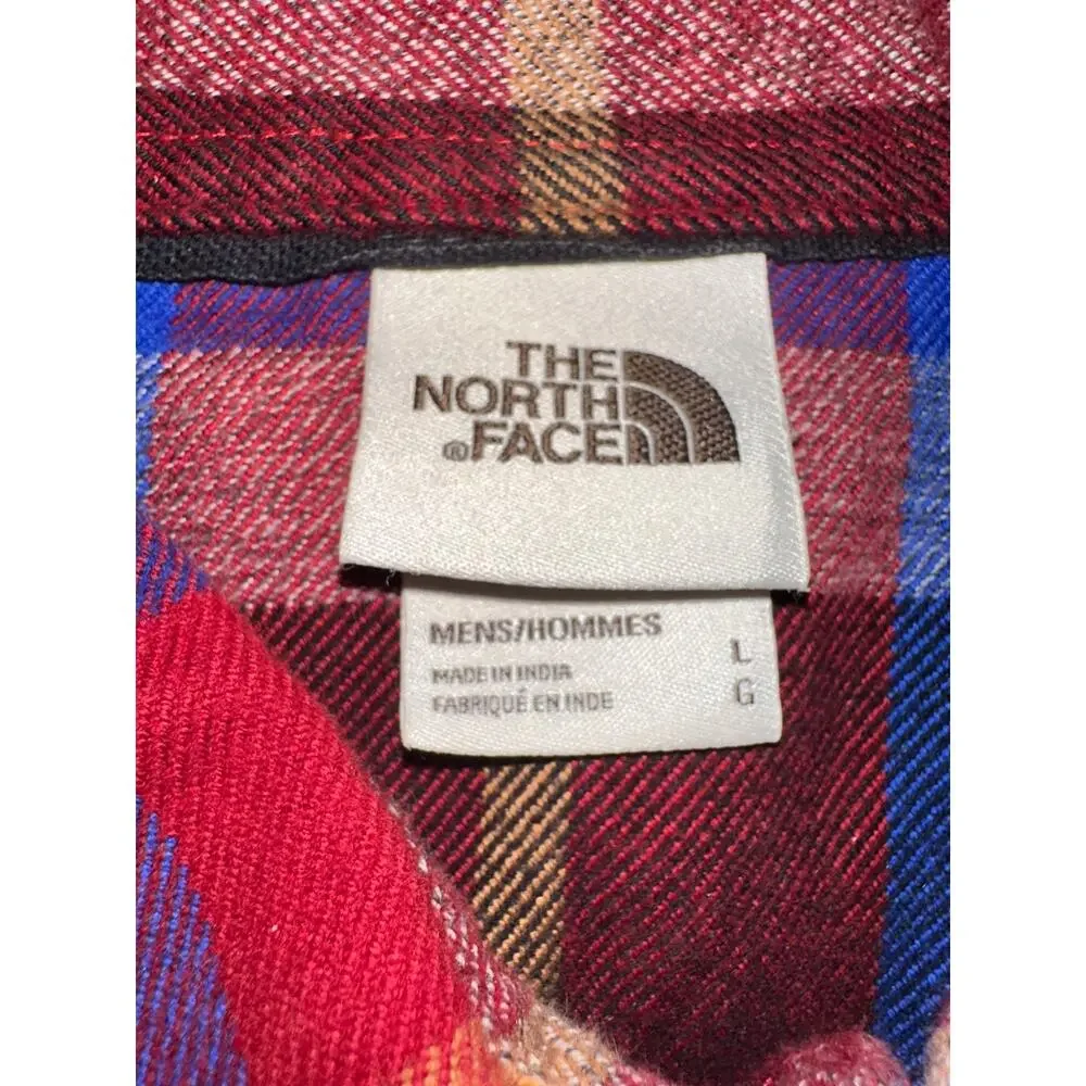 The North Face Men's Flannel Button Down Large Plaid Red